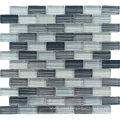 Hand Crafted 23X48 Grey Mixed Crystal 8mm Decorative Glass Mosaics